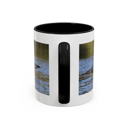 Loons in Flight Accent Coffee Mug — Wildlife Bird Photography Drinkware