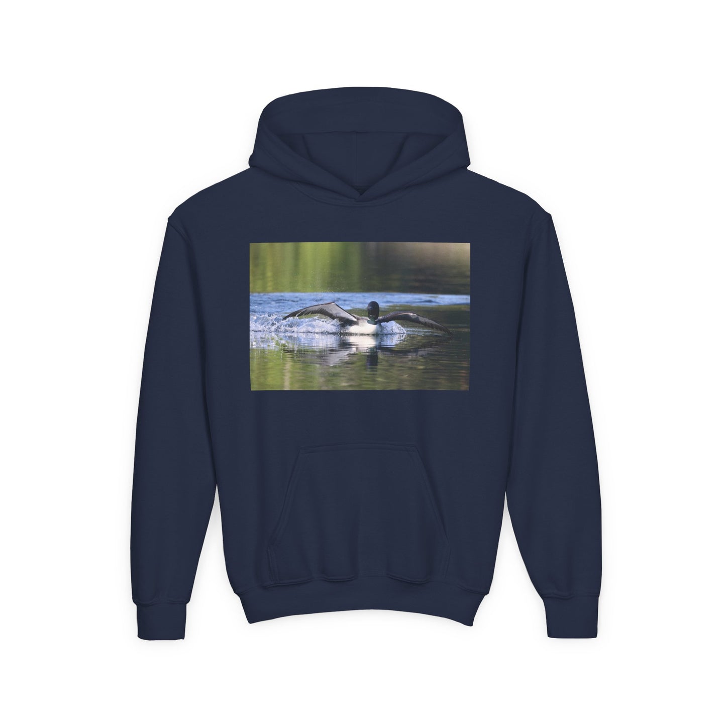 Youth Hoodie with Swimming Otter Photo – Cute Wildlife Kids Sweatshirt