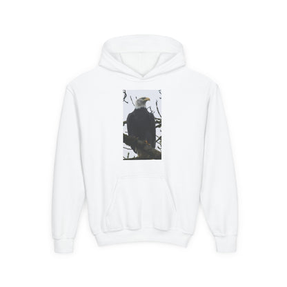 Youth Hoodie with Bald Eagle Photo – Patriotic Kids Pullover