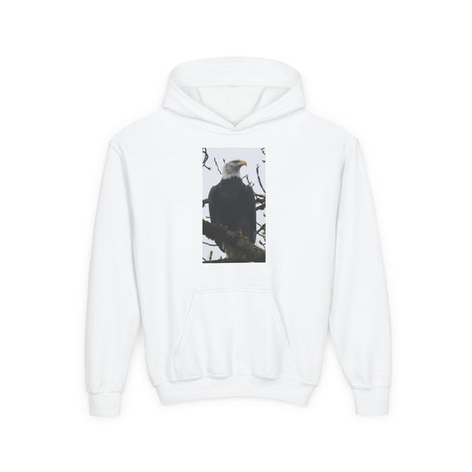 Youth Hoodie with Bald Eagle Photo – Patriotic Kids Pullover