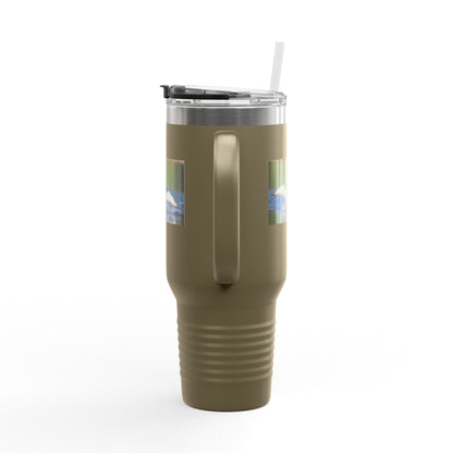 40oz Insulated Travel Mug with Scenic Loon Photo — Double-Wall Stainless Tumbler for Outdoors & Commuting