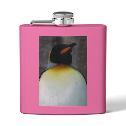 Penguin Portrait Flask — 6oz Stainless Steel Hip Flask