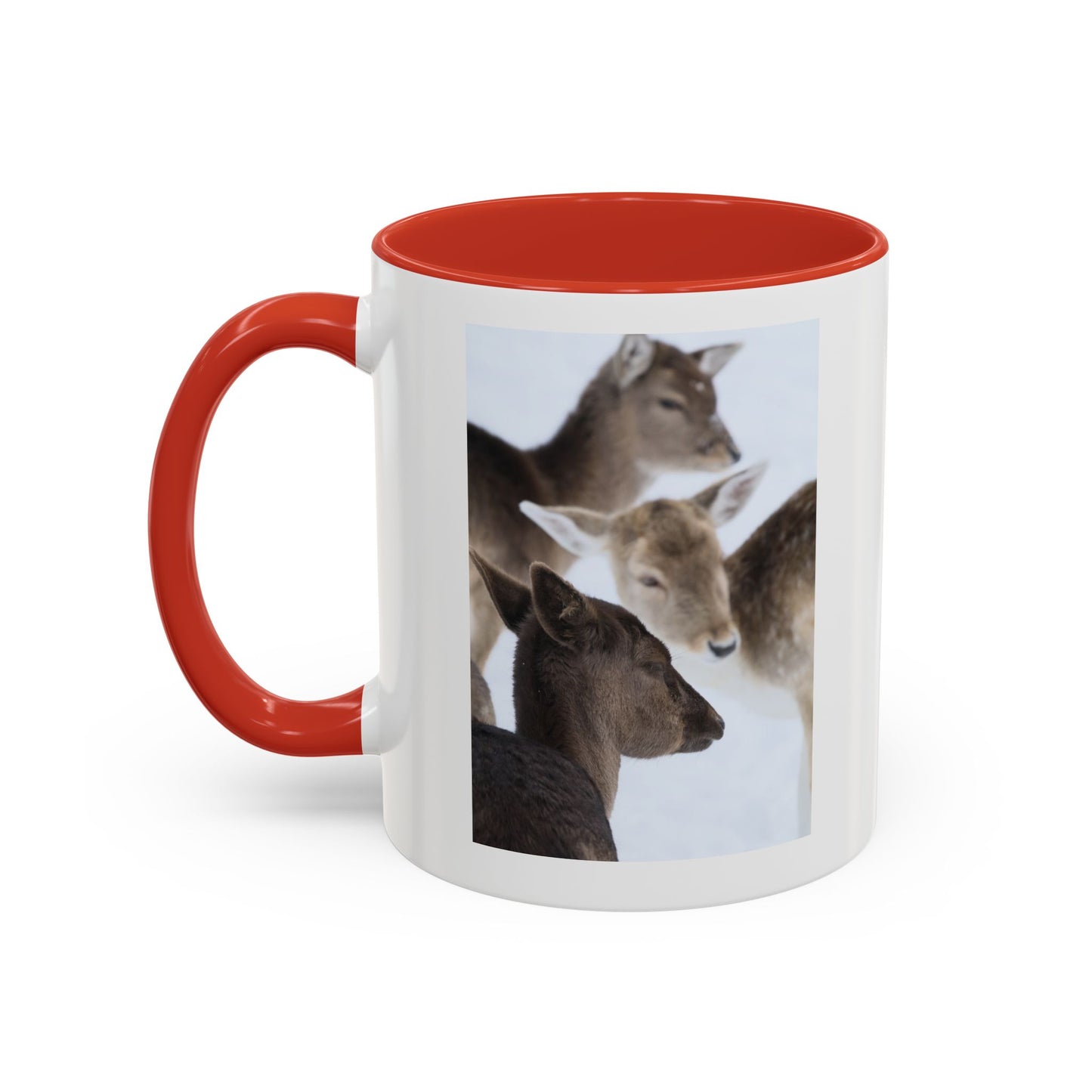 Deer Herd Accent Coffee Mug — Wildlife Photo Ceramic Mug (11/15oz)