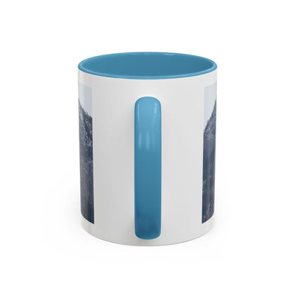 Mountain Peak Accent Coffee Mug – Snowy Forest Photo 11oz/15oz