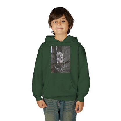 Owl Portrait Youth Hoodie — Realistic Forest Owl Graphic