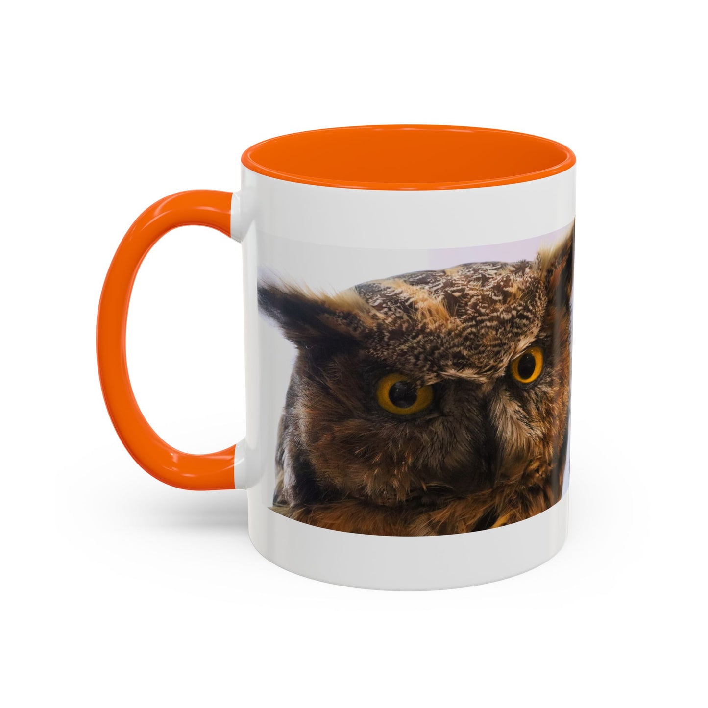 Owl Accent Coffee Mug – Realistic Great Horned Owl Photo (11/15 oz)