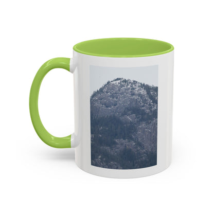 Mountain Peak Accent Coffee Mug – Snowy Forest Photo 11oz/15oz