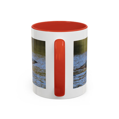 Loons in Flight Accent Coffee Mug — Wildlife Bird Photography Drinkware