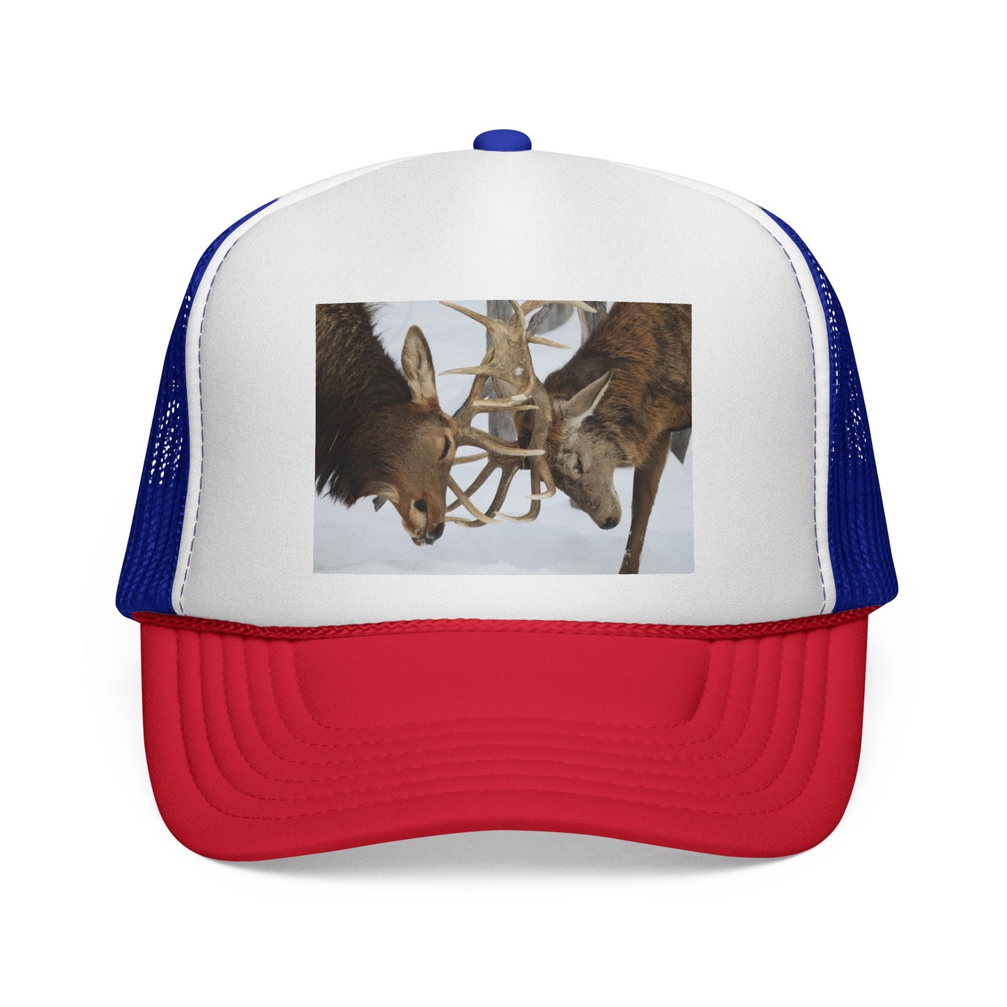 Elk Antler Clash Trucker Cap — Wildlife Hunting Outdoors Hat