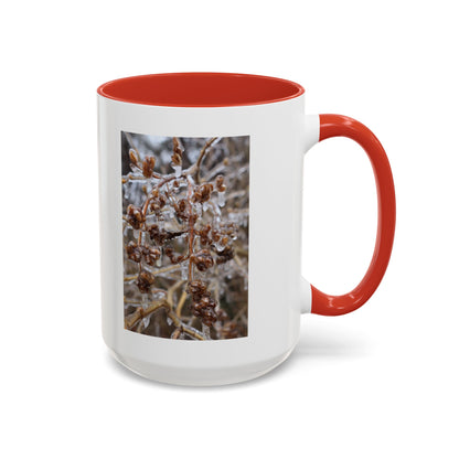Ice-Coated Berries Accent Coffee Mug (11/15 oz) — Winter Nature Photo