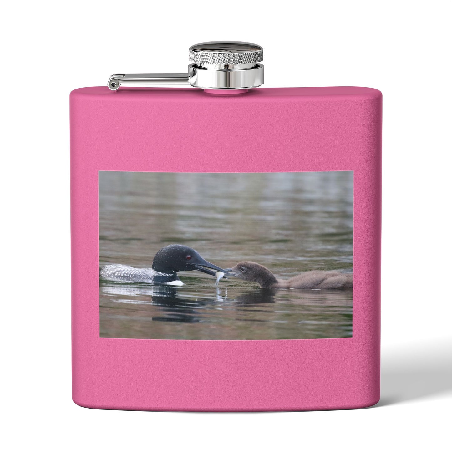 6oz Stainless Steel Flask — Duck Pair Wildlife Photo Hip Flask (Nature Lover Gift)