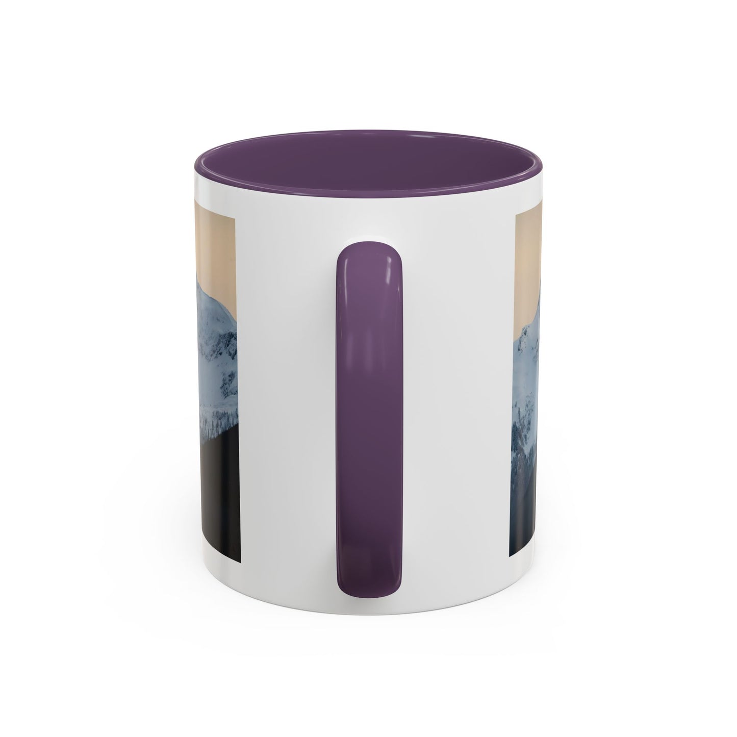 Mountain Sunrise Accent Coffee Mug — Scenic Snow Peak Photo (11/15oz)