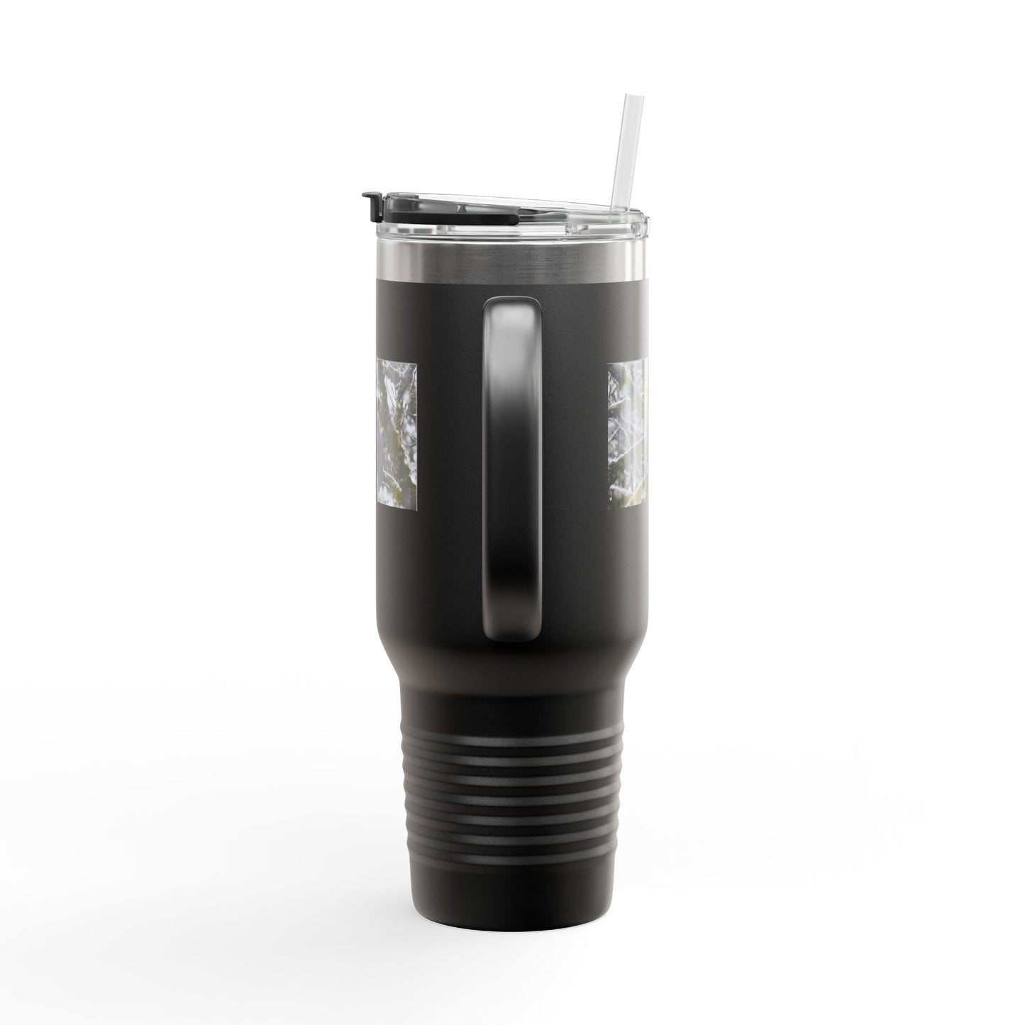 40oz Insulated Travel Mug with Snowy Owl Photo — Cold-Weather Wildlife Tumbler