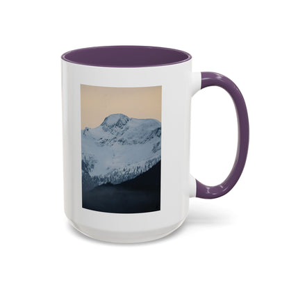 Mountain Sunrise Accent Coffee Mug — Scenic Snow Peak Photo (11/15oz)