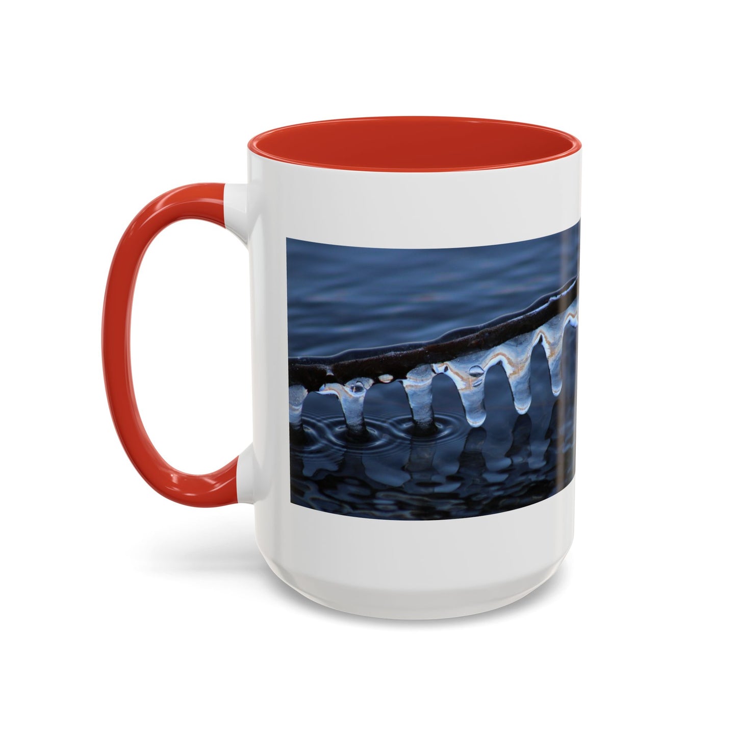 Blue Icicle Wave Accent Coffee Mug — Winter Water Photography 11/15oz