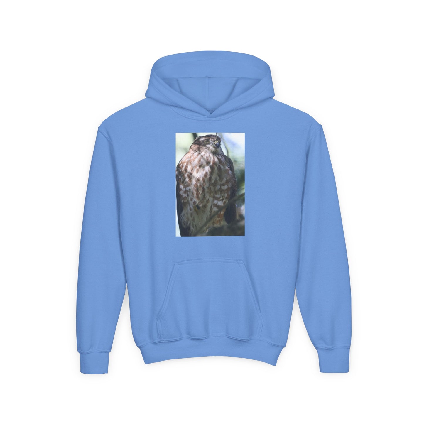 Youth Owl Hoodie – Photoreal Hawk Owl Print Kids' Hooded Sweatshirt