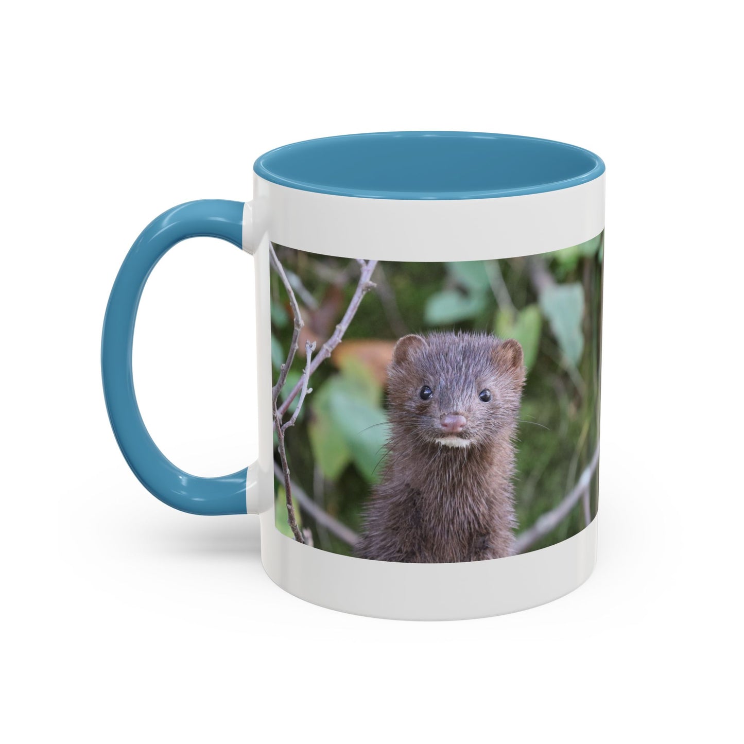 Cute Mink Photo Accent Mug – Wildlife Photography Coffee Cup (11/15 oz)