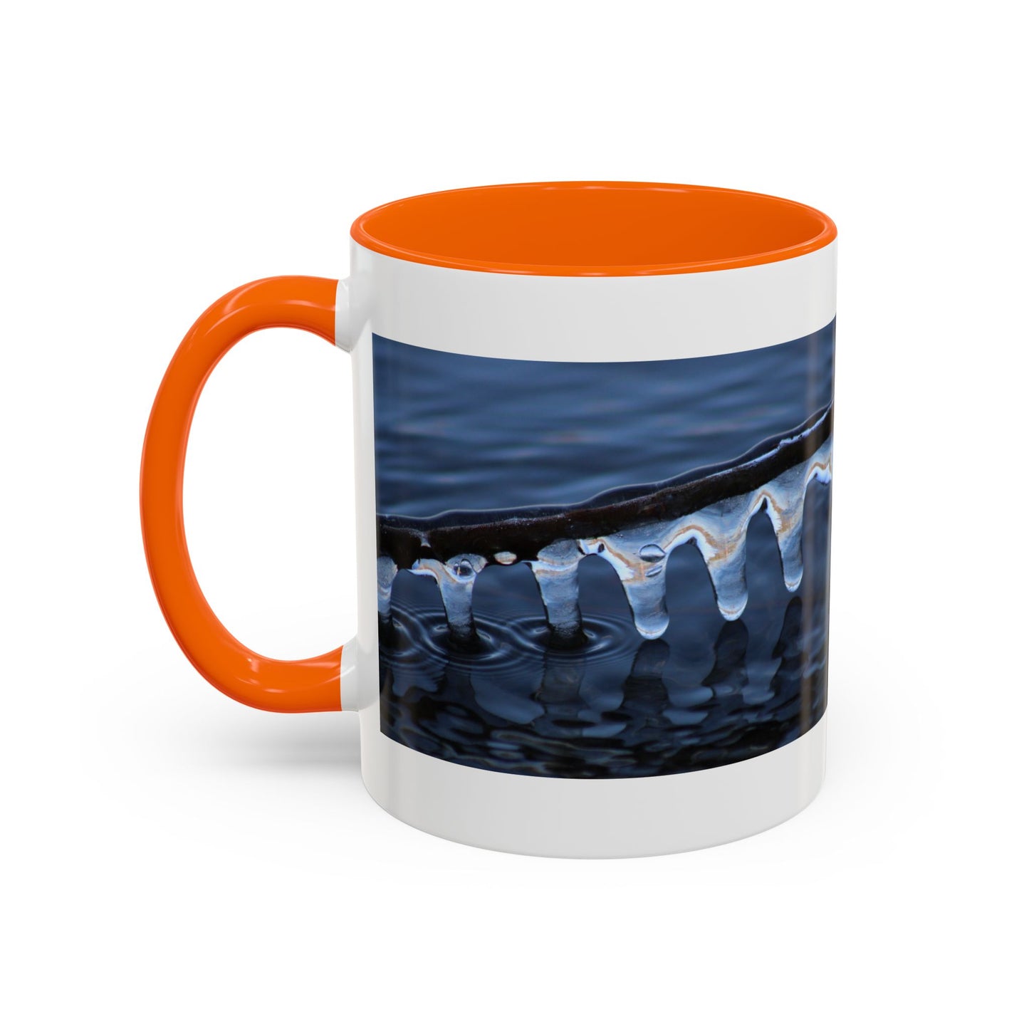 Blue Icicle Wave Accent Coffee Mug — Winter Water Photography 11/15oz
