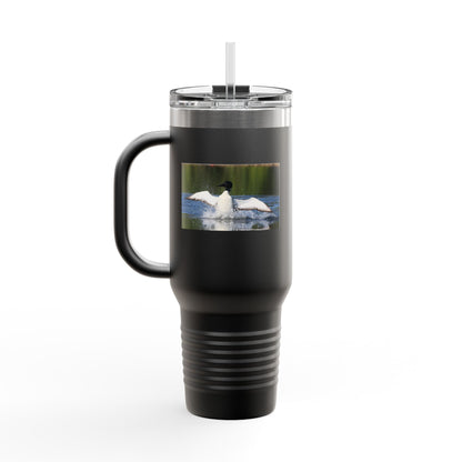 40oz Insulated Travel Mug - Black Guillemot Wildlife Photo