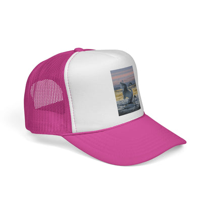 Trucker Cap — Dancing Dolphin Sunset Mesh Hat