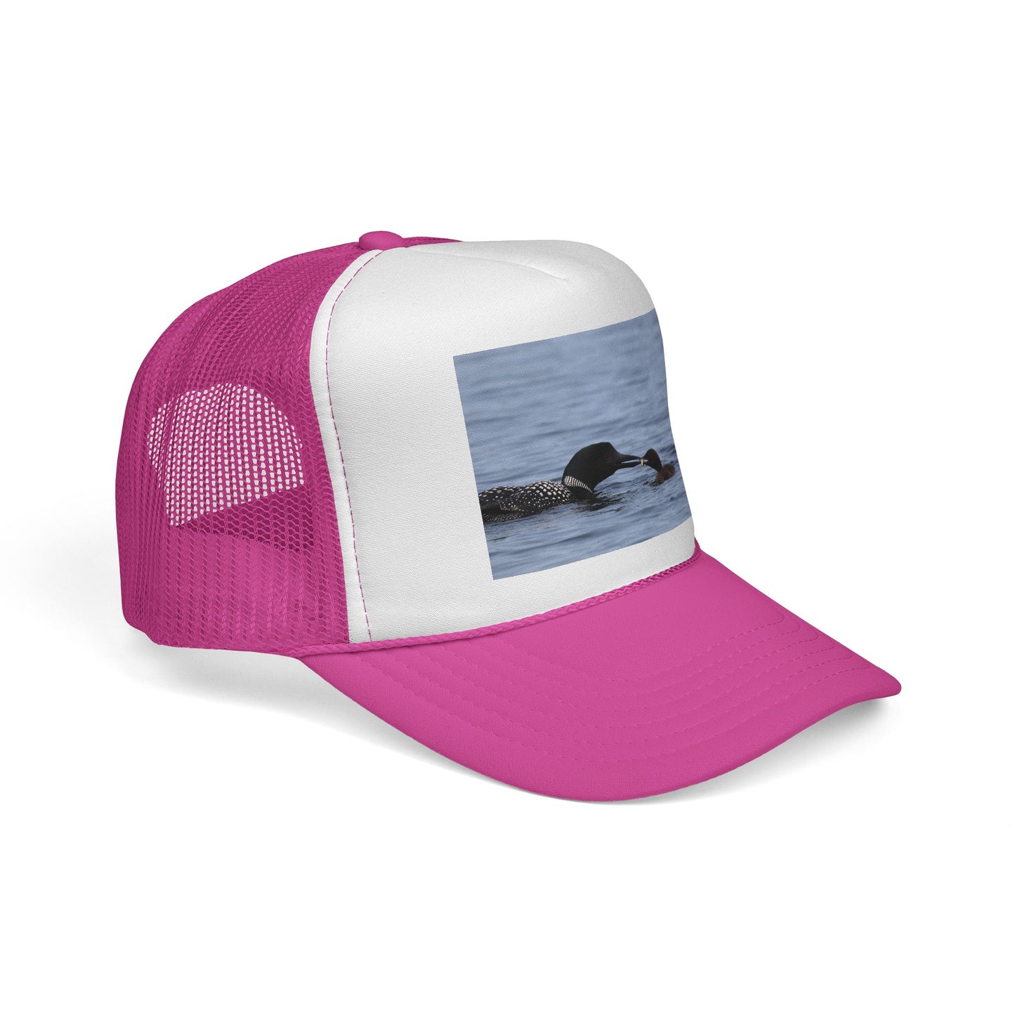 Loon & Chick Nature Trucker Hat — Wildlife Bird Watching Cap