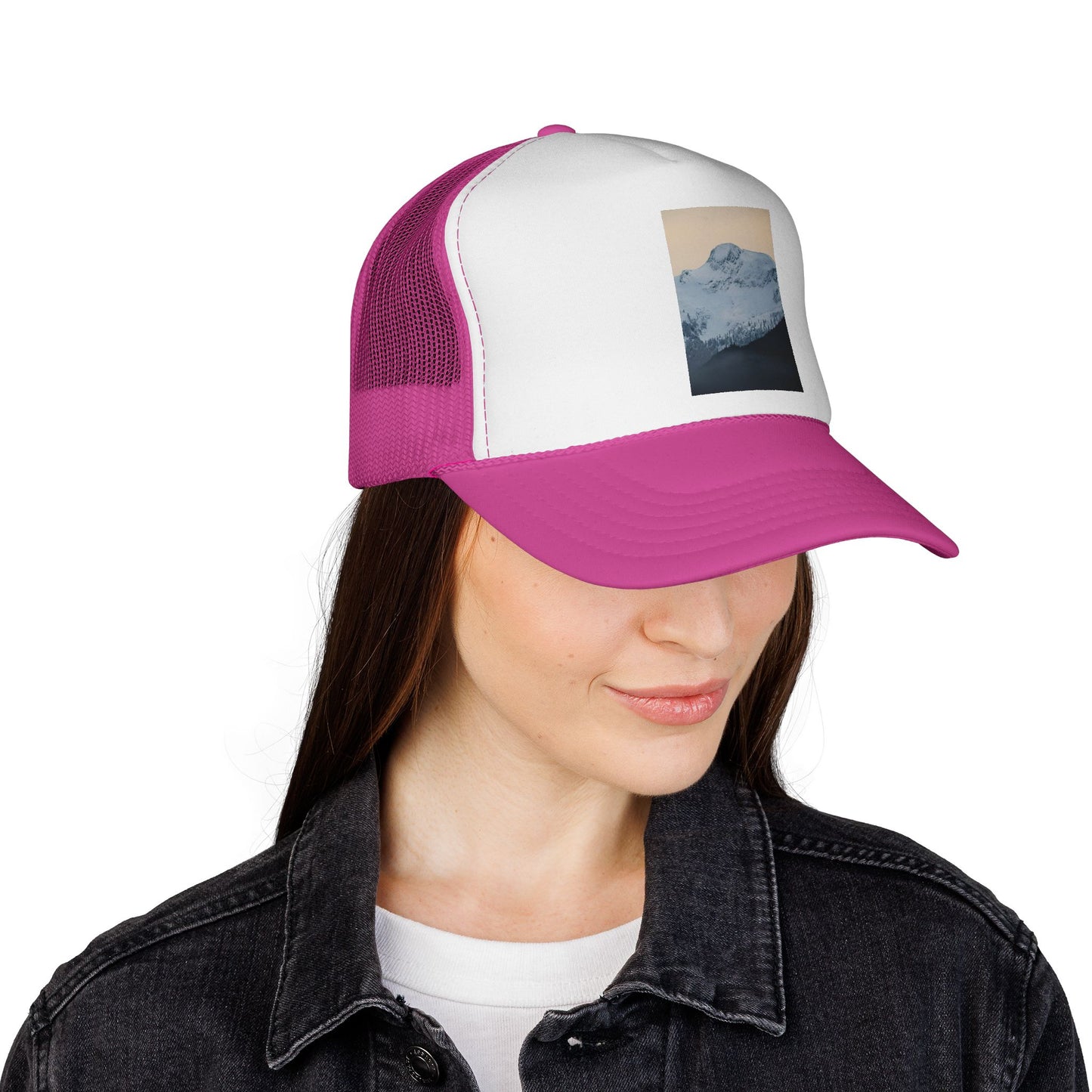 Mountain Sunrise Trucker Cap — Vintage Snow Peak Patch Hat