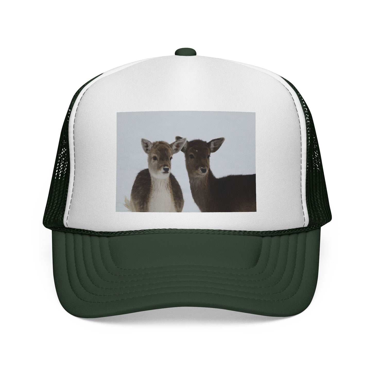 Deer Couple Trucker Cap — Cute Wildlife Snapback Hat