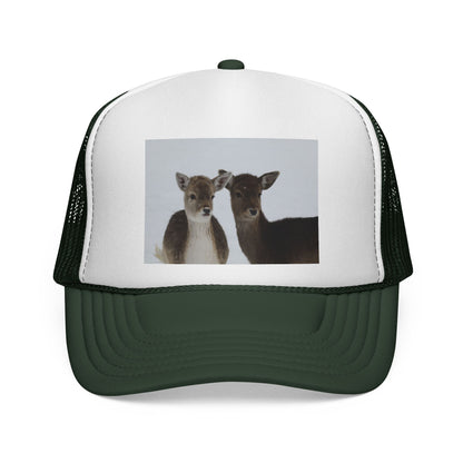 Deer Couple Trucker Cap — Cute Wildlife Snapback Hat