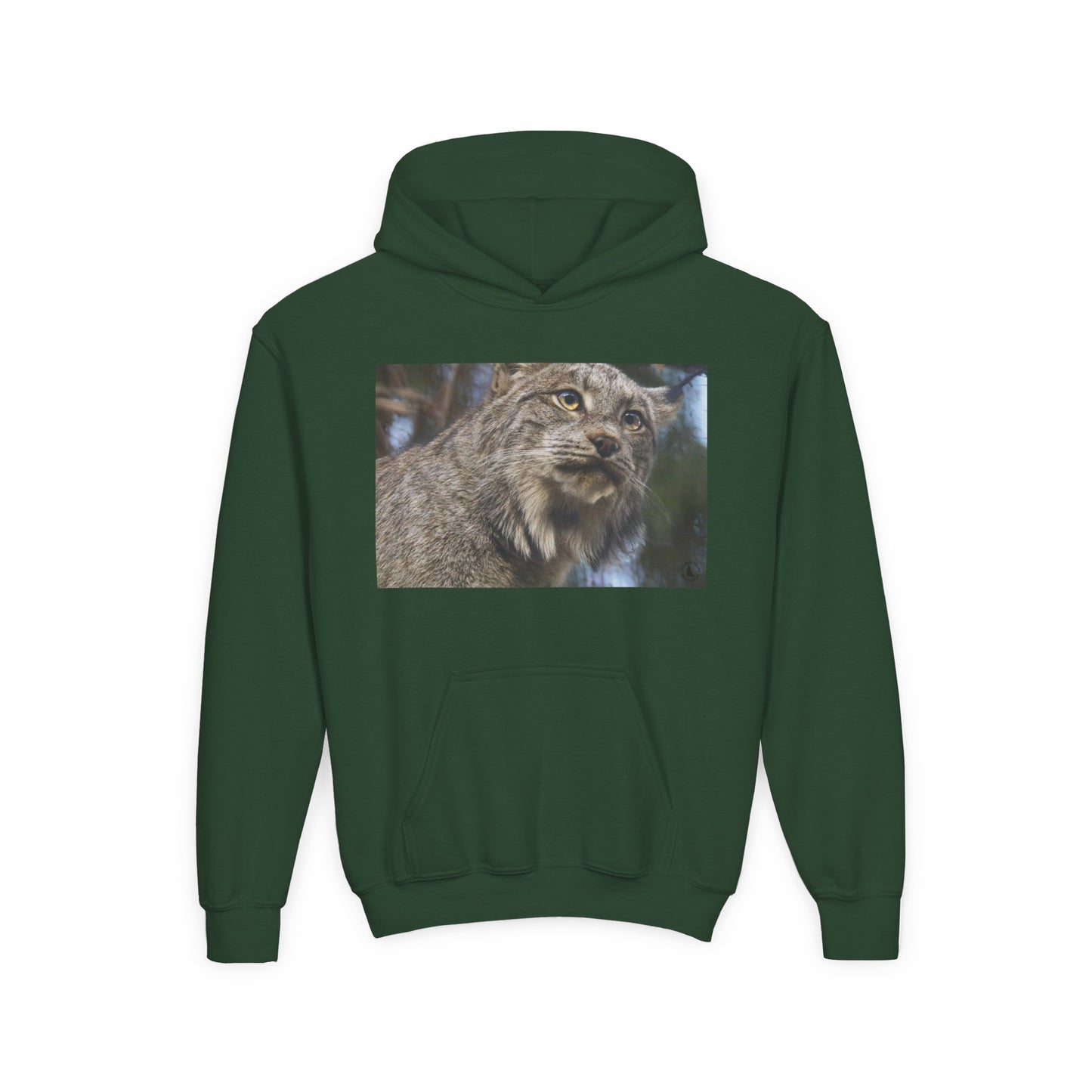 Youth Lynx Hoodie – Realistic Wildcat Photo Pullover for Kids