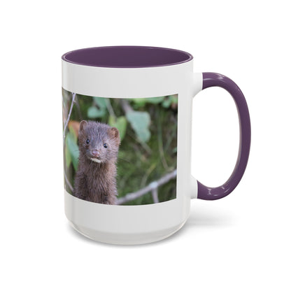 Cute Mink Photo Accent Mug – Wildlife Photography Coffee Cup (11/15 oz)