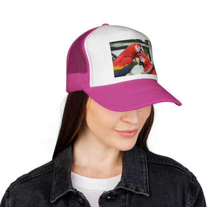 Parrot Love Trucker Cap — Tropical Scarlet Macaw Mesh Hat