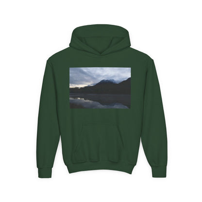 Youth Hoodie with Serene Mountain Lake Photo - Cozy Outdoor Nature Pullover