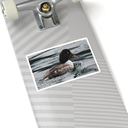 Kiss-Cut Sticker — Realistic Duck on Water Photograph | Waterproof Laptop Decal