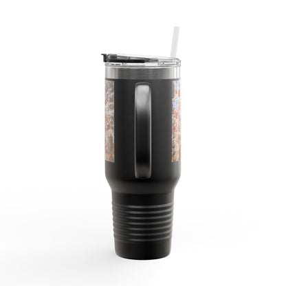 40oz Insulated Travel Mug with Frosted Branch Photo – Large Stainless Steel Tumbler