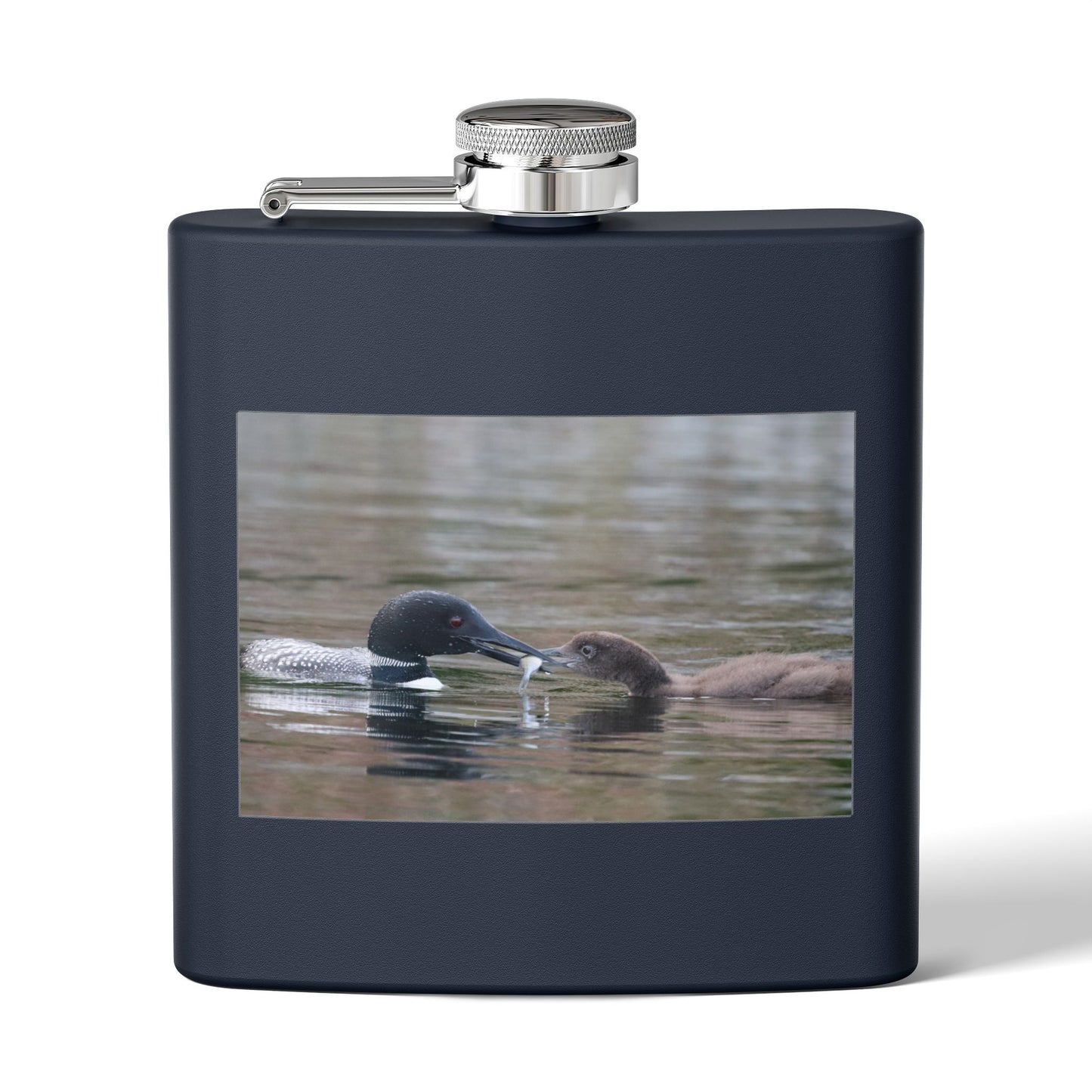 6oz Stainless Steel Flask — Duck Pair Wildlife Photo Hip Flask (Nature Lover Gift)