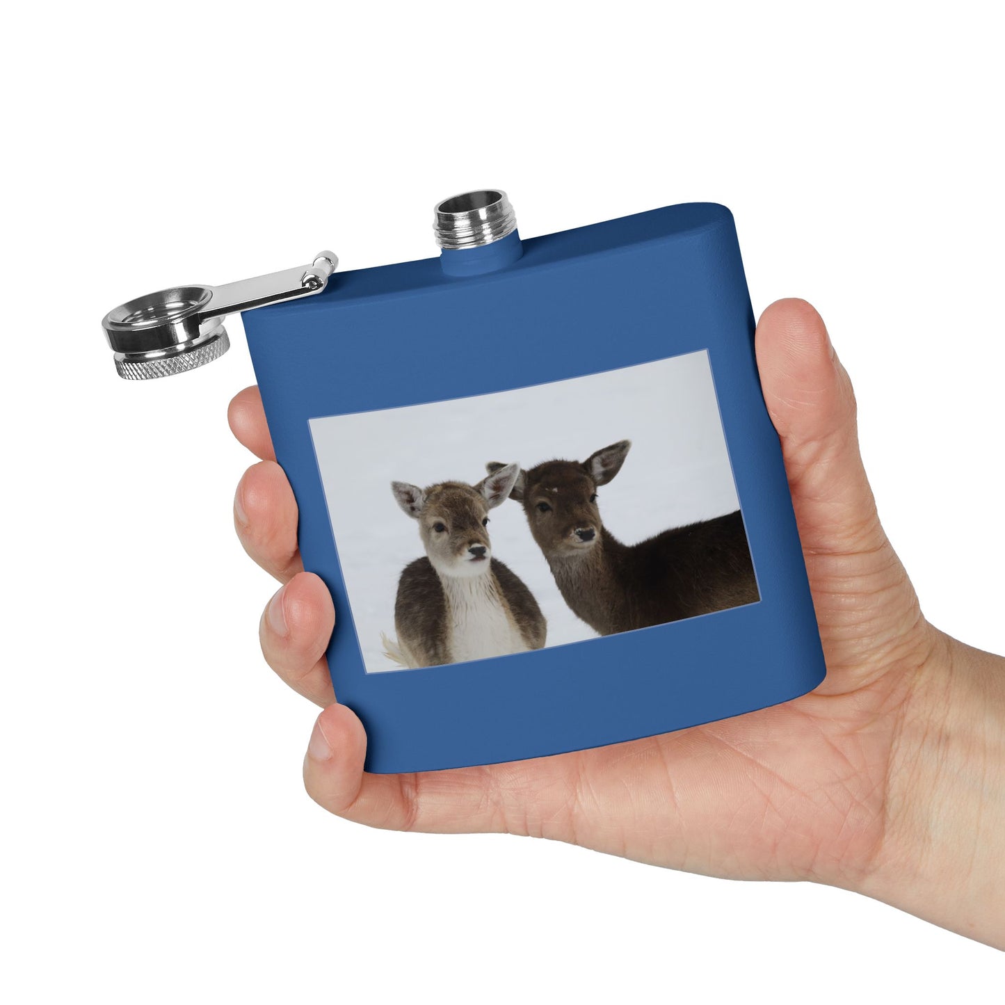 Deer Duo Stainless Steel Flask – 6oz Wildlife Pocket Hip Flask