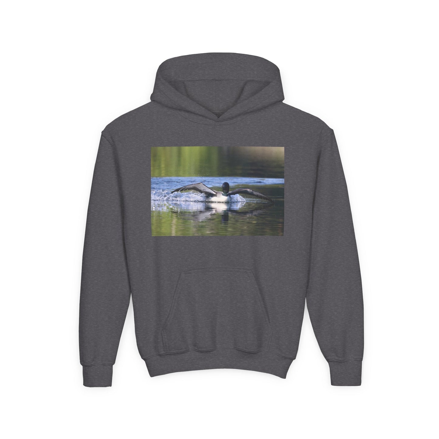 Youth Hoodie with Swimming Otter Photo – Cute Wildlife Kids Sweatshirt