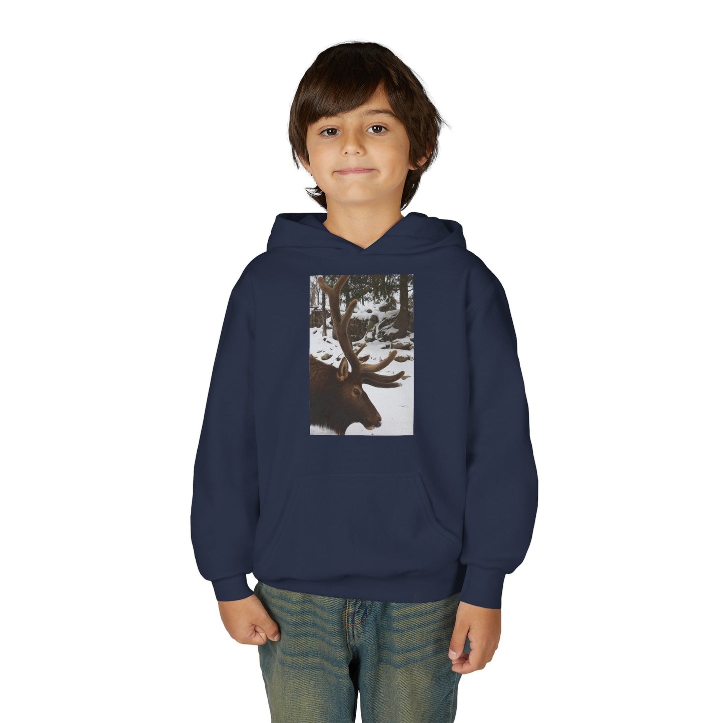 Moose Portrait Hoodie | Youth Hooded Sweatshirt