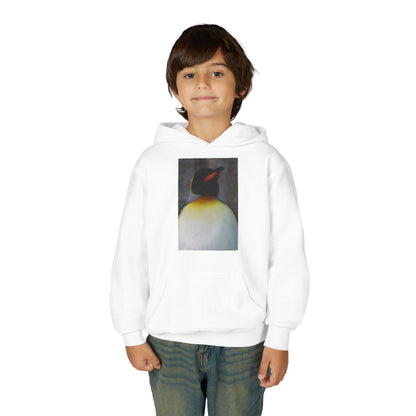 Penguin Art Youth Hoodie — Minimalist Royal Penguin Illustration Sweatshirt