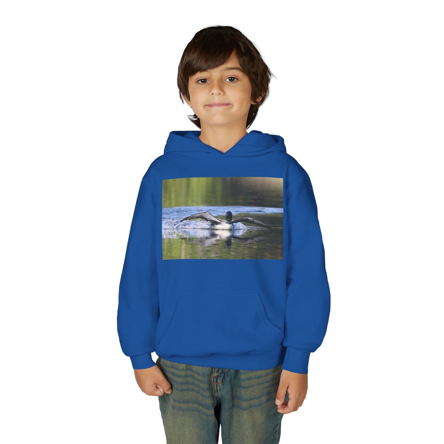 Youth Hoodie with Swimming Otter Photo – Cute Wildlife Kids Sweatshirt