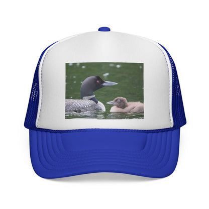 Loon & Chick Trucker Hat — Wildlife Nature Cap for Bird Lovers