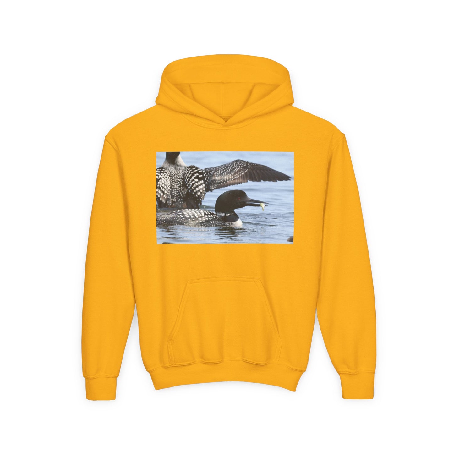 Loon Lake Youth Hoodie — Scenic Common Loon Wildlife Photo