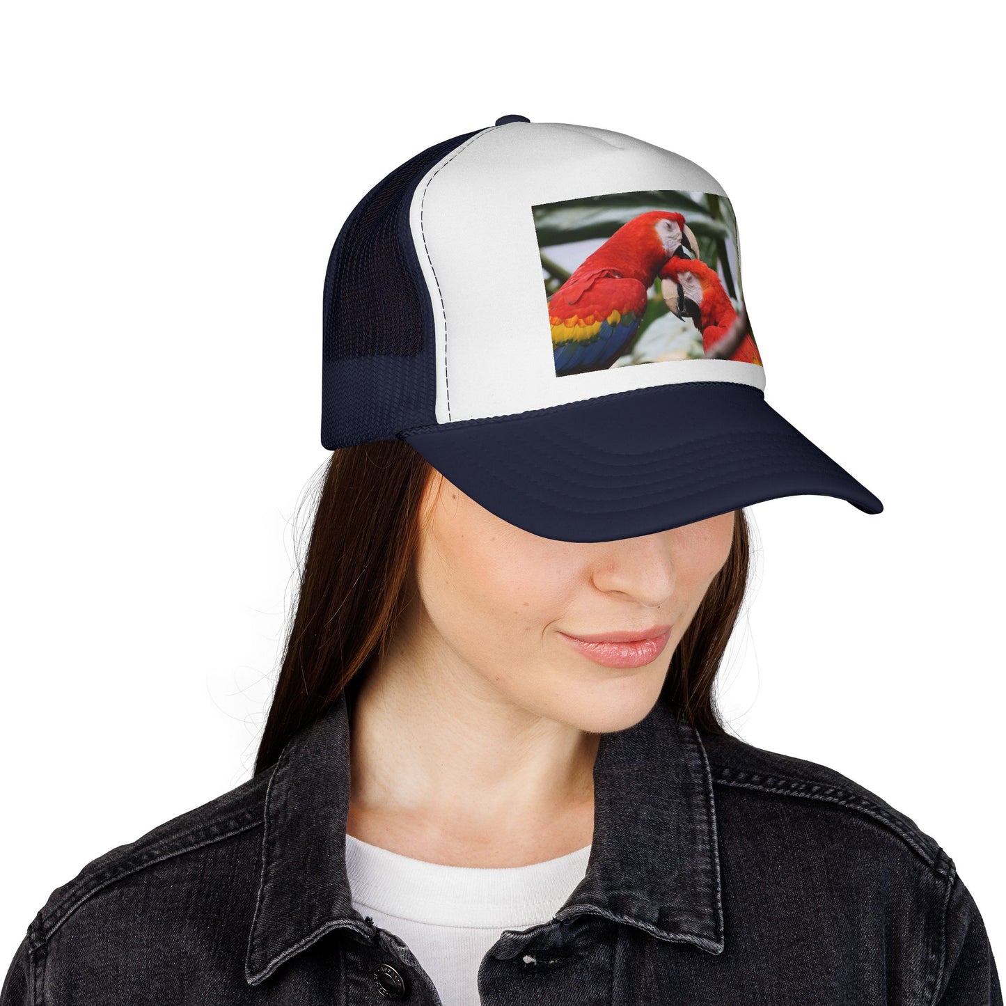 Parrot Love Trucker Cap — Tropical Scarlet Macaw Mesh Hat