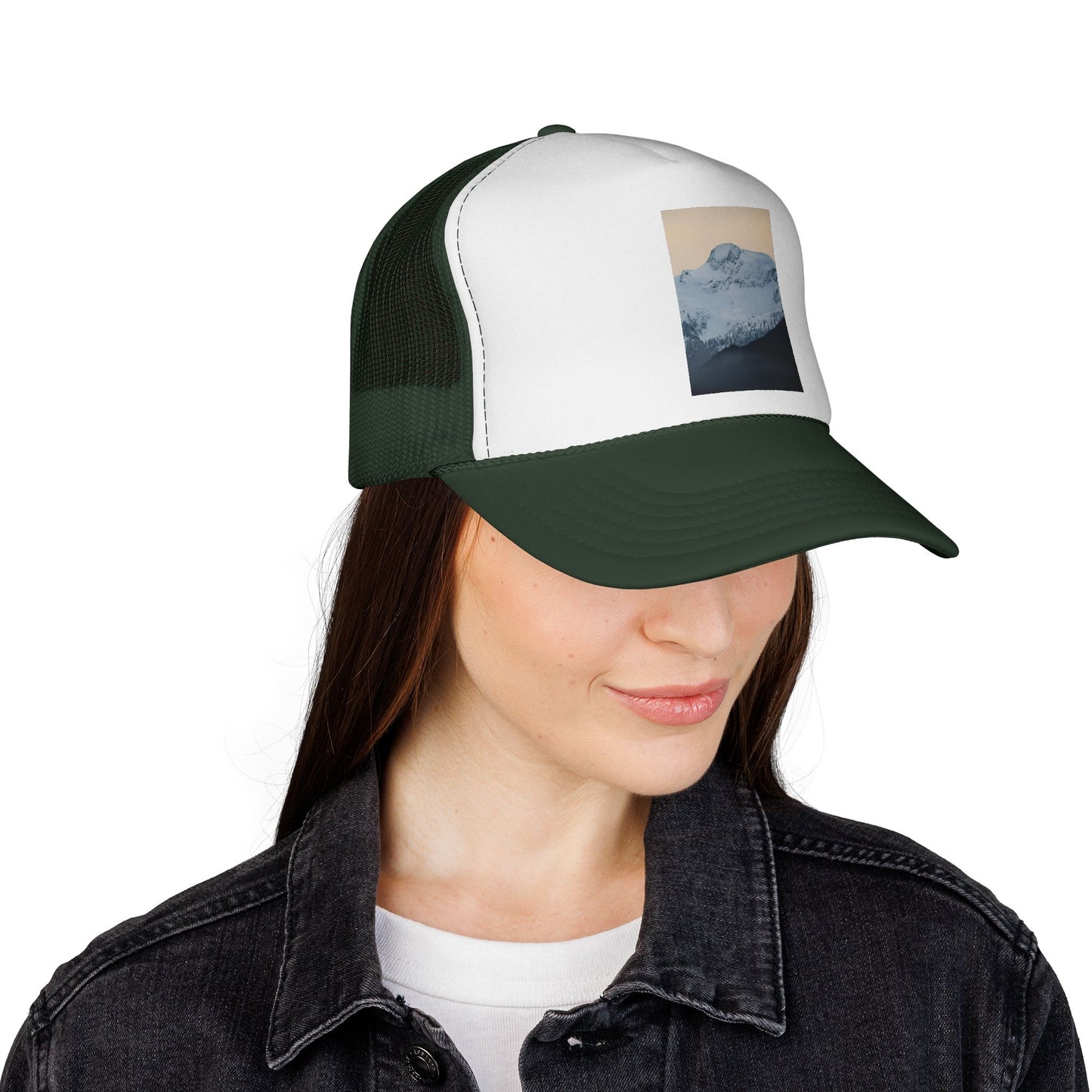 Mountain Sunrise Trucker Cap — Vintage Snow Peak Patch Hat