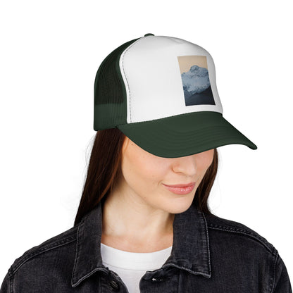 Mountain Sunrise Trucker Cap — Vintage Snow Peak Patch Hat
