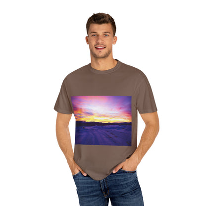 Vibrant Sunset Unisex T-Shirt, Casual Wear, Gift for Nature Lovers, Summer Style, Travel Top, Unique Graphic Tee