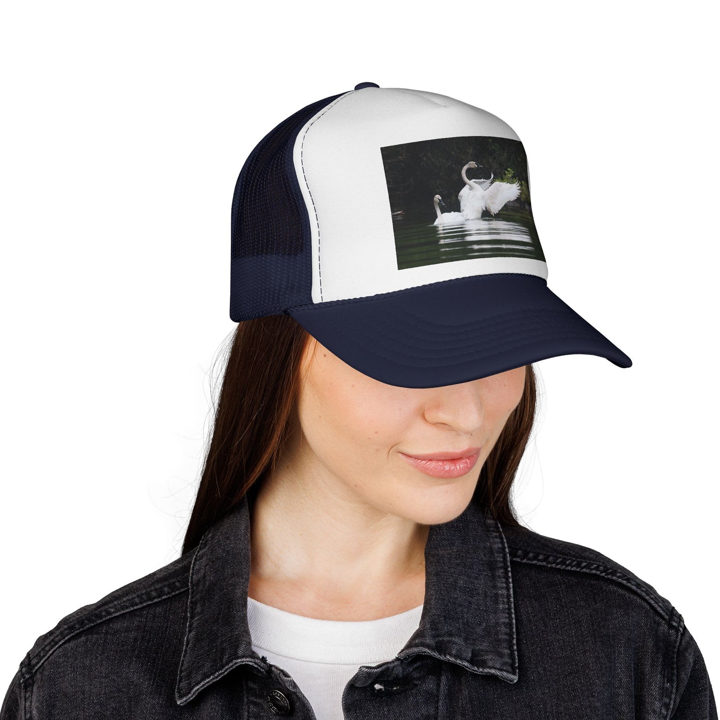 Swan Photo Trucker Cap — Wildlife Nature Hat