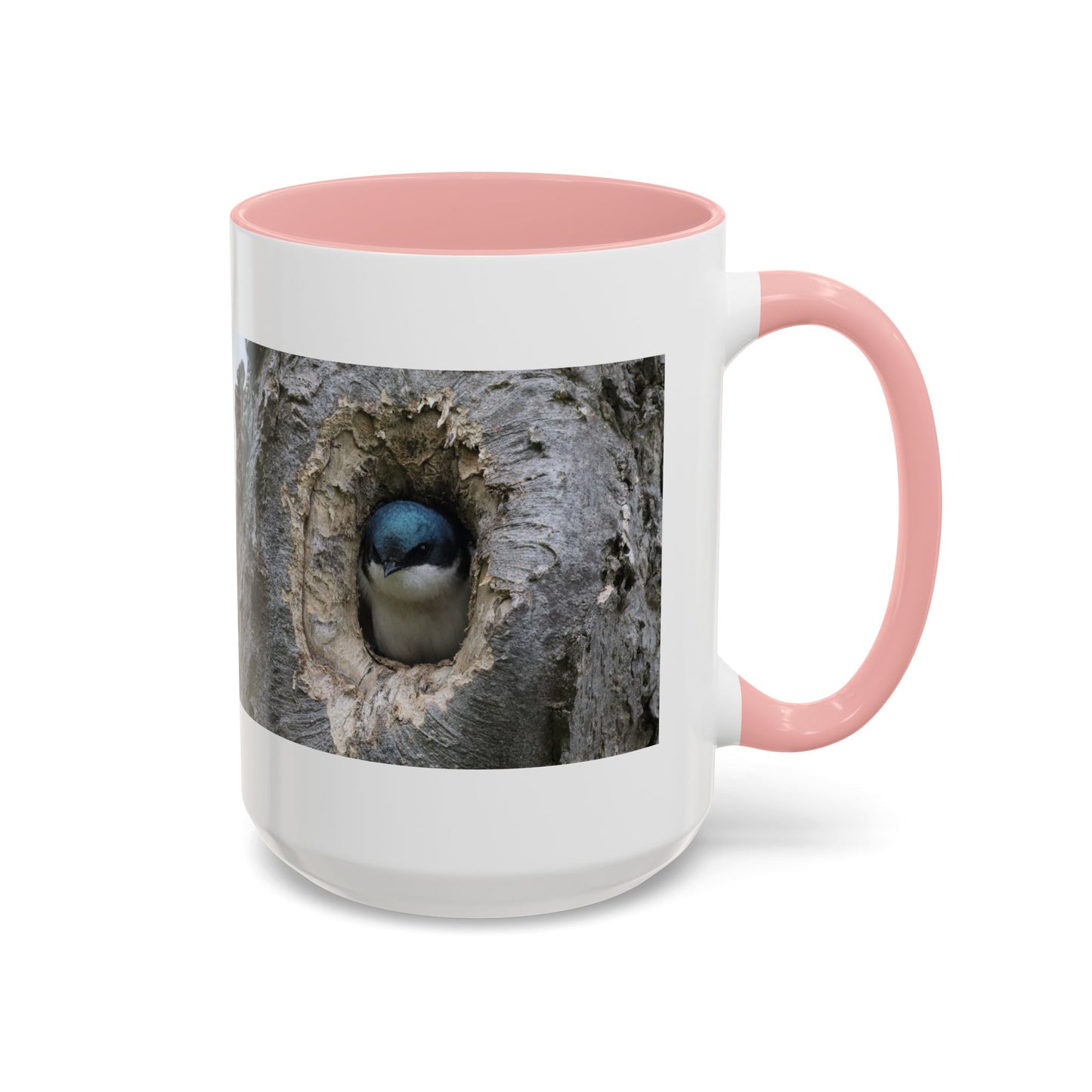 Bluebird in Tree Cavity Accent Coffee Mug — Nature Wildlife Ceramic Mug (11/15oz)