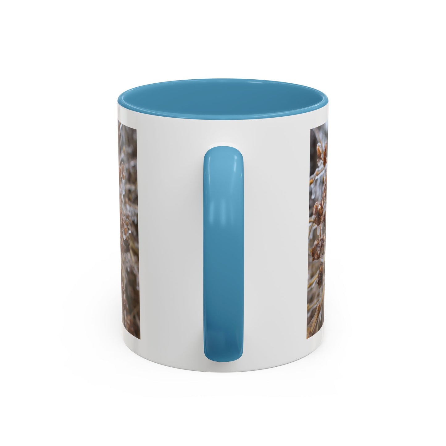 Ice-Coated Berries Accent Coffee Mug (11/15 oz) — Winter Nature Photo
