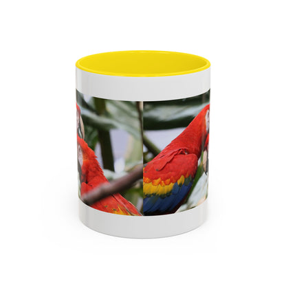Scarlet Macaw Coffee Mug — Tropical Parrot Accent Mug (11/15oz)
